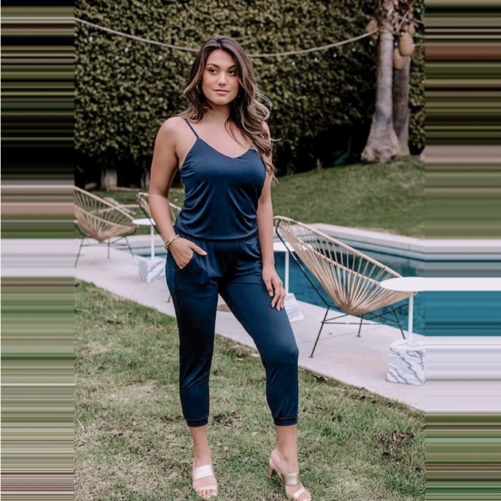 Veronica M navy romper